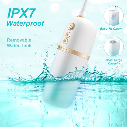 Portable Cordless Water Flosser – Rechargeable Dental Oral Irrigator for Teeth Cleaning